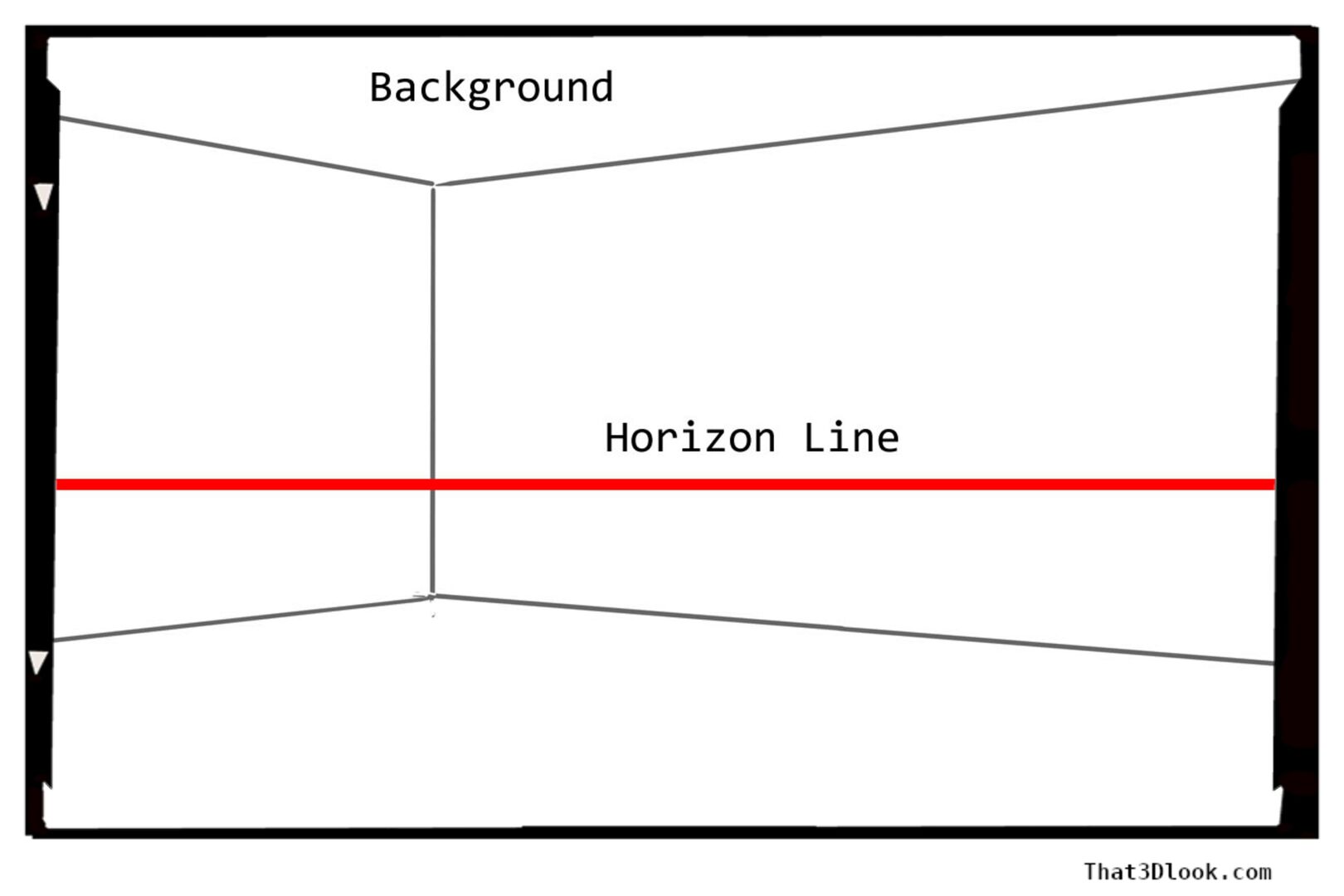 Horizon line adjustment for 3D Look